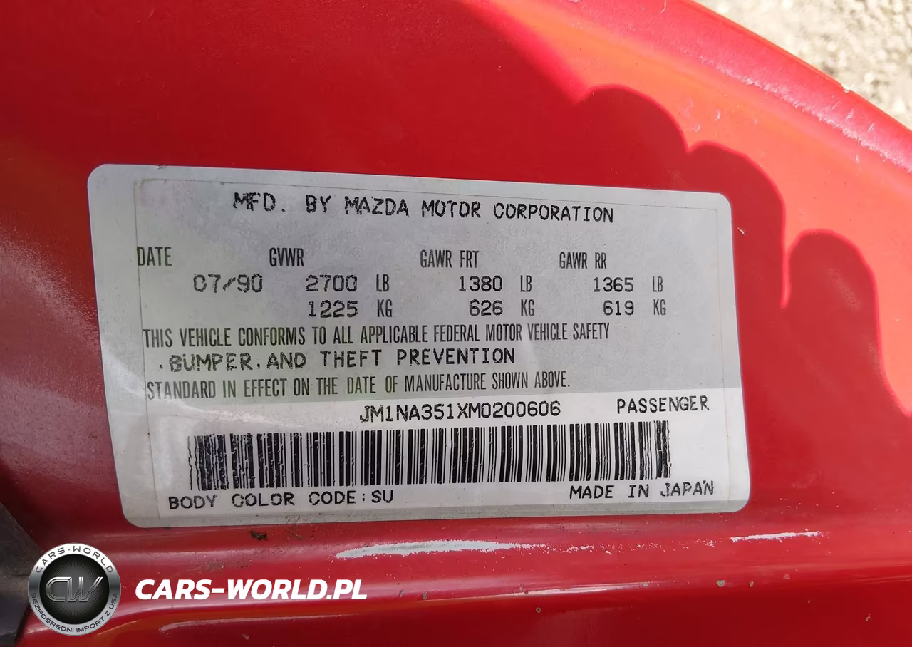 1991 Mazda Mx-5 Miata VIN:JM1NA351XM0200606 - 9