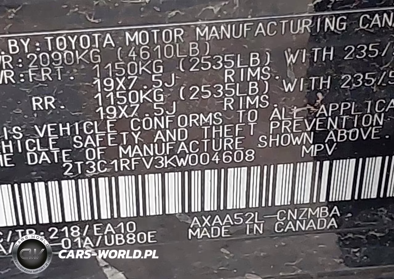2019 Toyota Rav4 Xle Premium VIN:2T3C1RFV3KW004608 - 9
