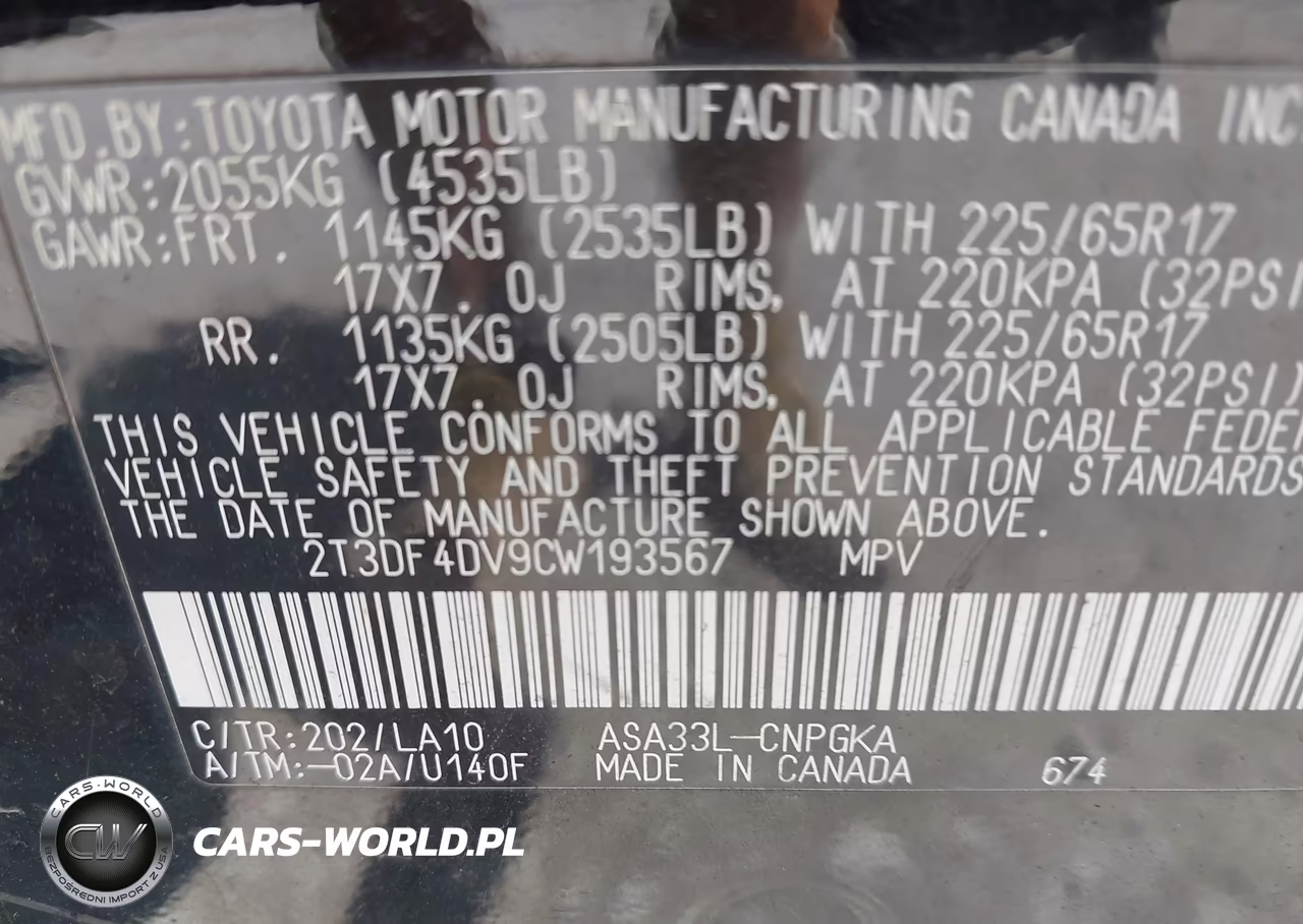 2012 Toyota Rav4 Limited VIN:2T3DF4DV9CW193567 - 9