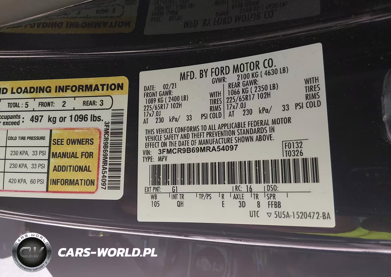 2021 Ford Bronco Sport Big Bend VIN:3FMCR9B69MRA54097 - 9