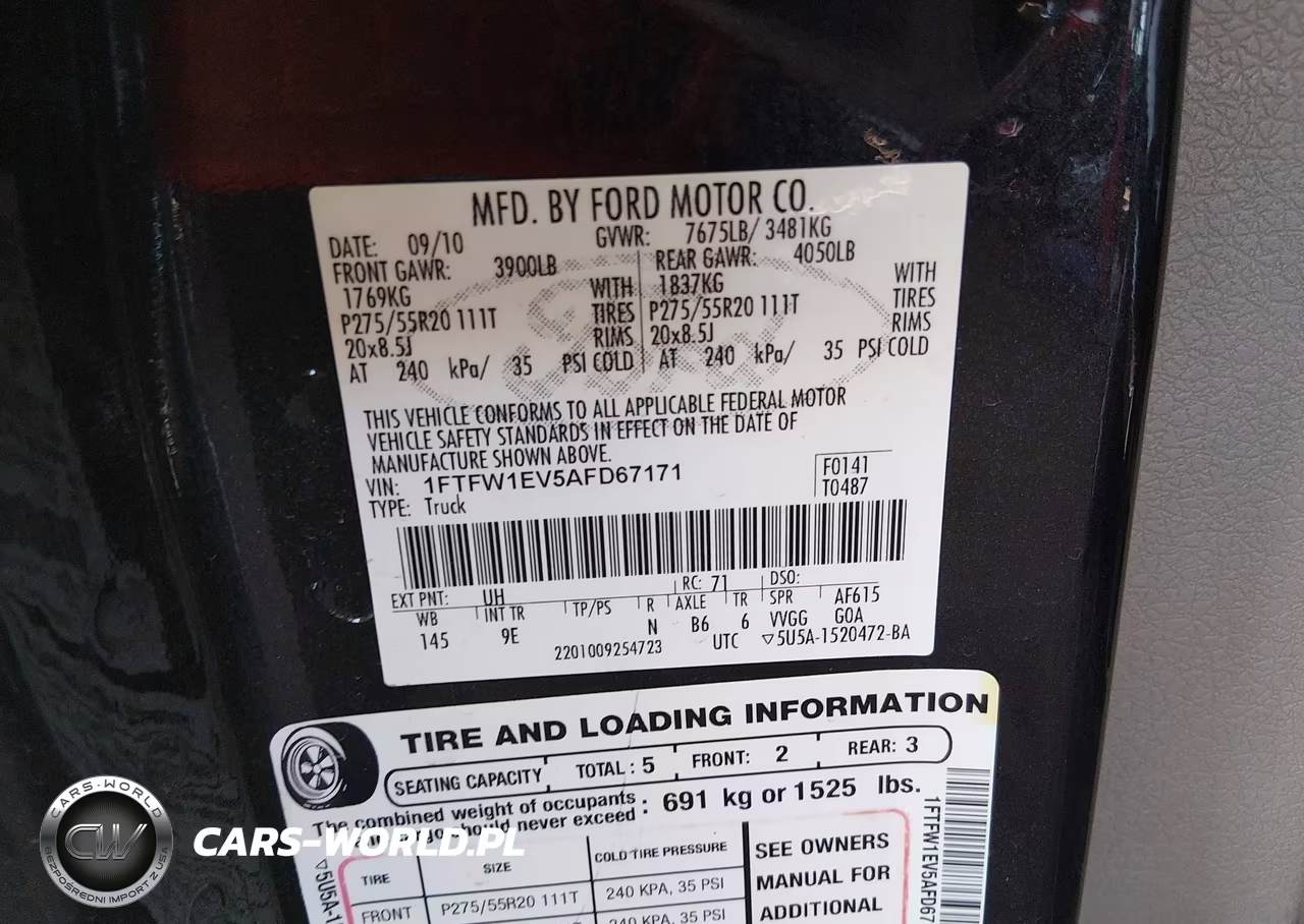 2010 Ford F-150 Fx4-Harley-Davidson-King Ranch-Lariat-Platinum-Xl-Xlt VIN:1FTFW1EV5AFD67171 - 9