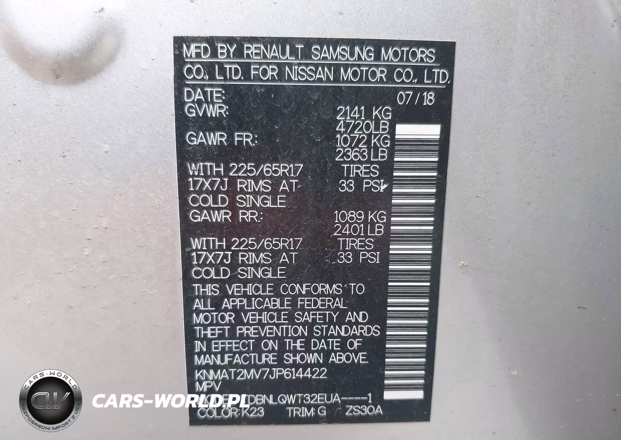 2018 Nissan Rogue Sv VIN:KNMAT2MV7JP614422 - 9