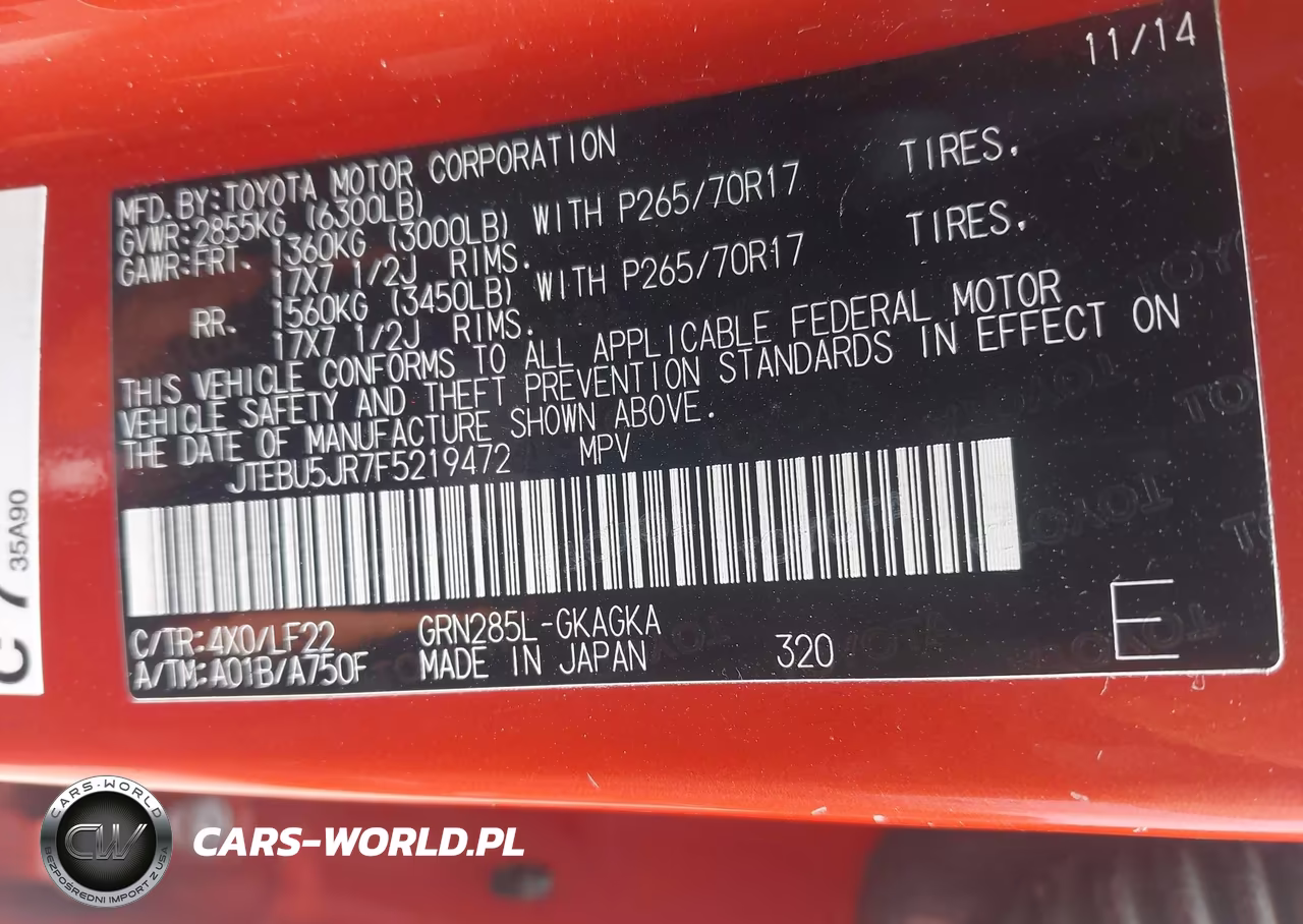 2015 Toyota 4Runner Trd Pro VIN:JTEBU5JR7F5219472 - 9