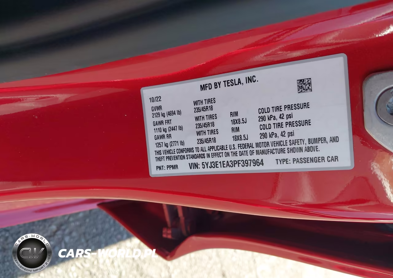 2023 Tesla Model 3 Rear-Wheel Drive VIN:5YJ3E1EA3PF397964 - 9