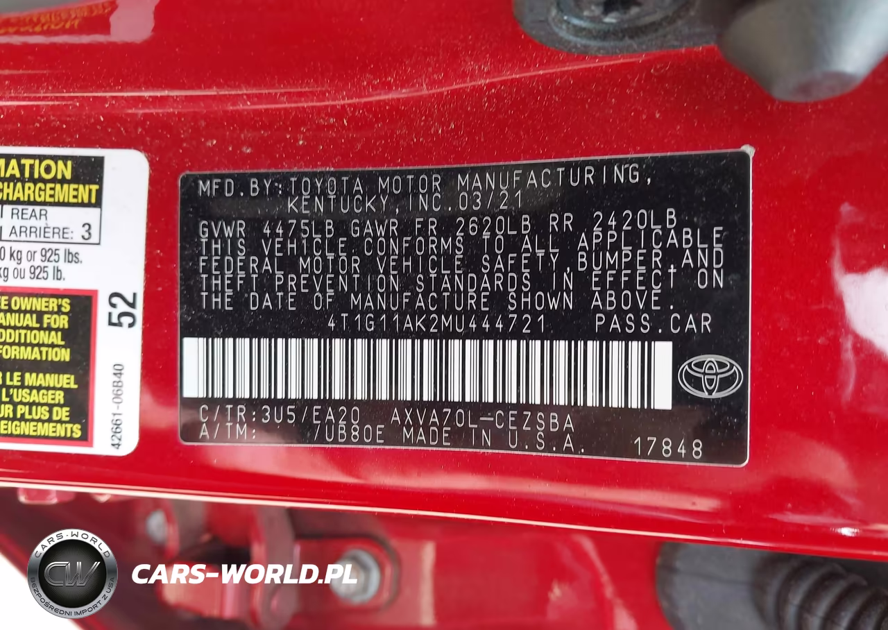 2021 Toyota Camry Se VIN:4T1G11AK2MU444721 - 9