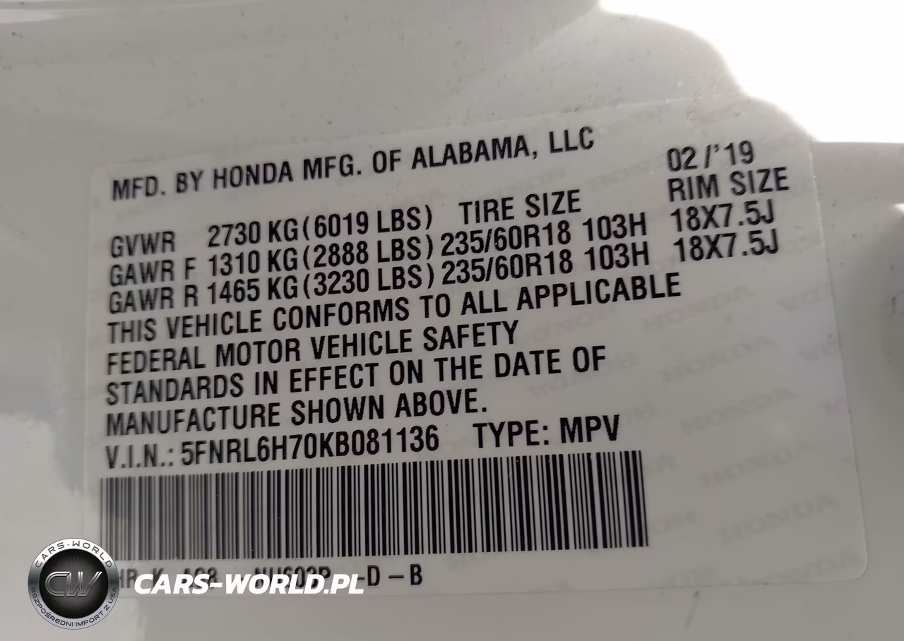 2019 Honda Odyssey Ex-L VIN:5FNRL6H70KB081136 - 9