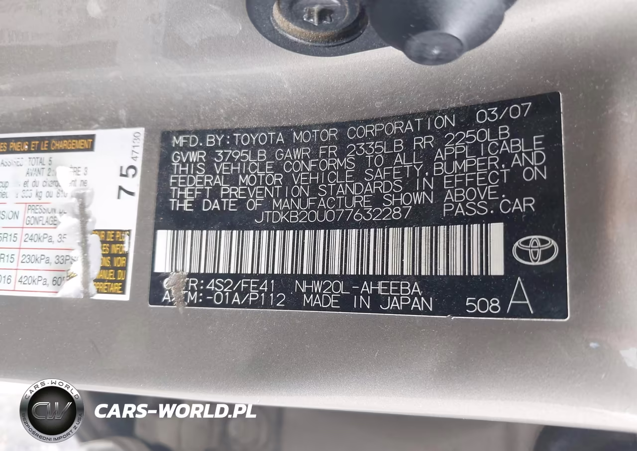2007 Toyota Prius VIN:JTDKB20U077632287 - 9
