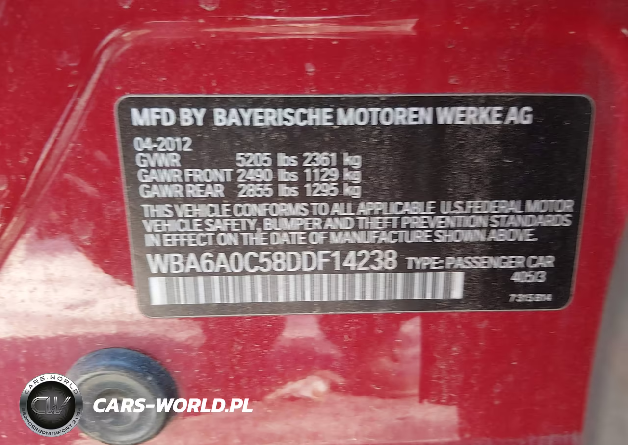 2013 BMW 640I Gran Coupe VIN:WBA6A0C58DDF14238 - 9