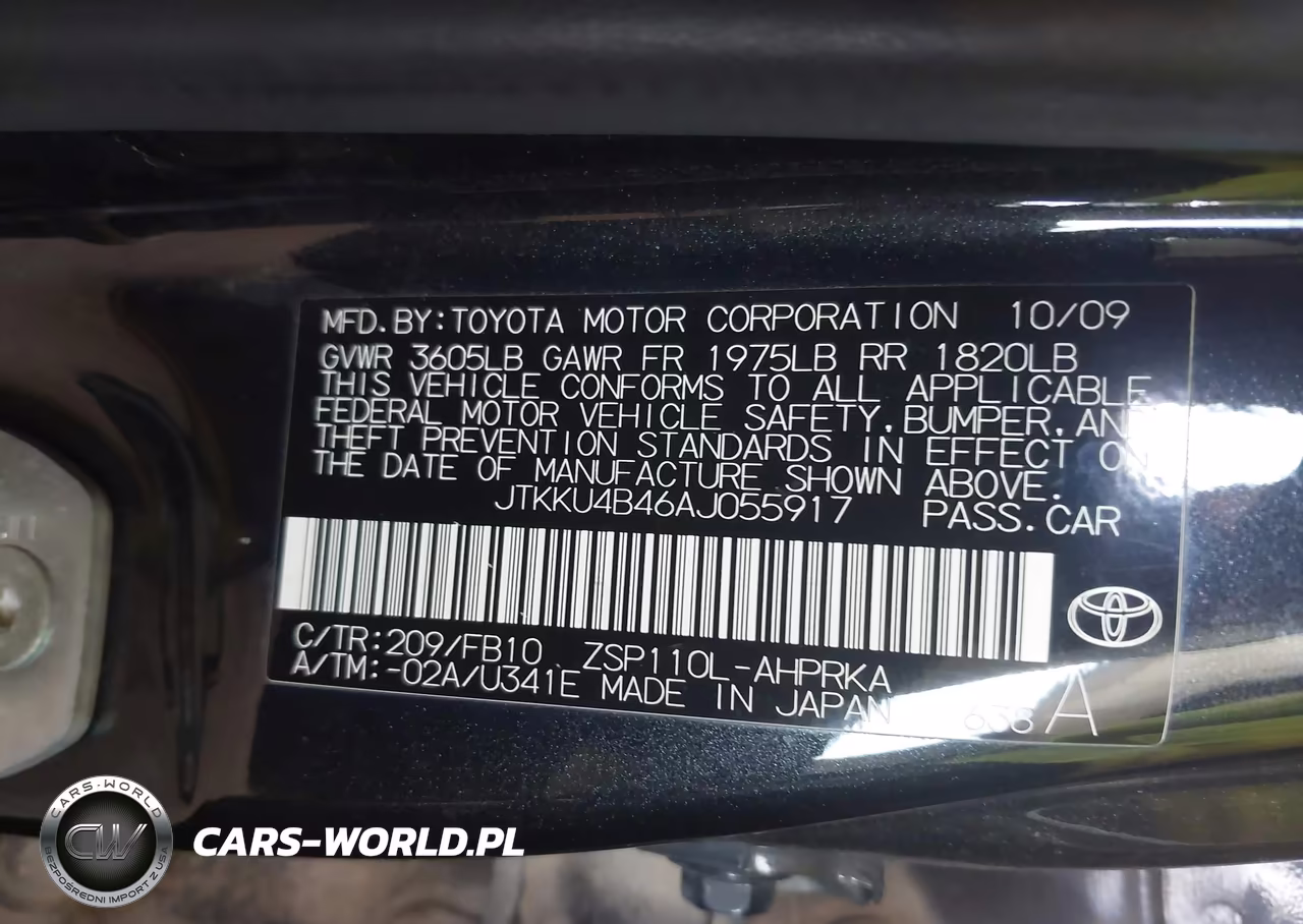 2010 Scion Xd VIN:JTKKU4B46AJ055917 - 9