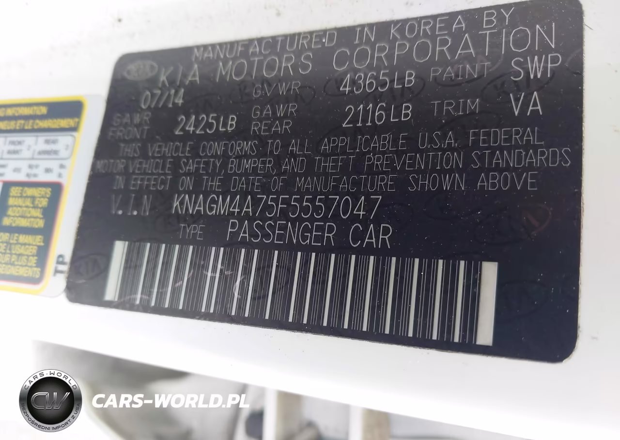 2015 Kia Optima Lx VIN:KNAGM4A75F5557047 - 9