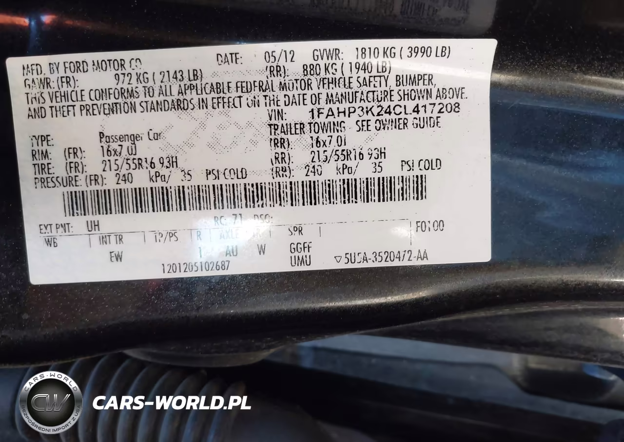 2012 Ford Focus Se VIN:1FAHP3K24CL417208 - 9