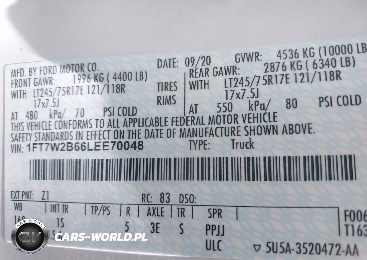 2020 Ford F-250 Xl VIN:1FT7W2B66LEE70048 - 9