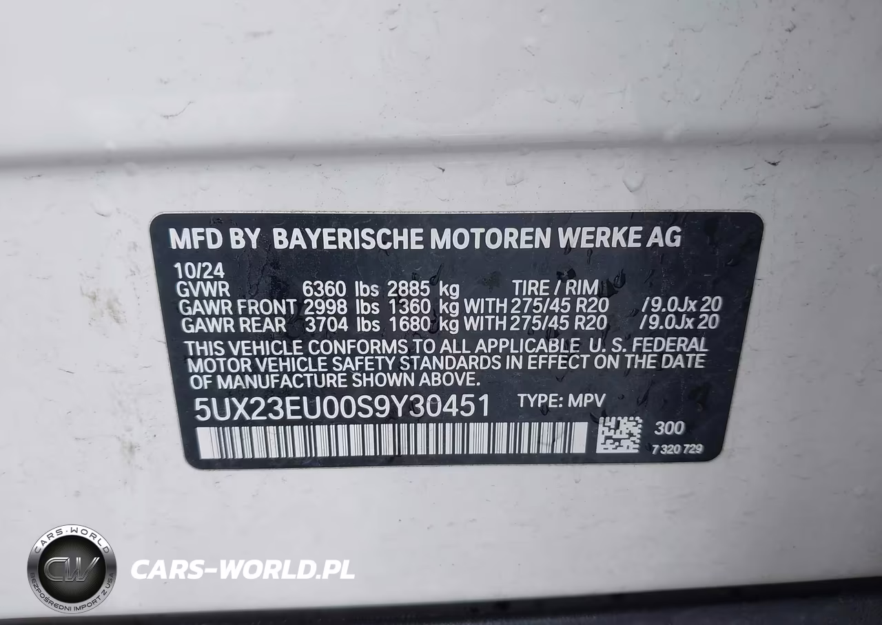 2025 BMW X5 xDrive40I VIN:5UX23EU00S9Y30451 - 9
