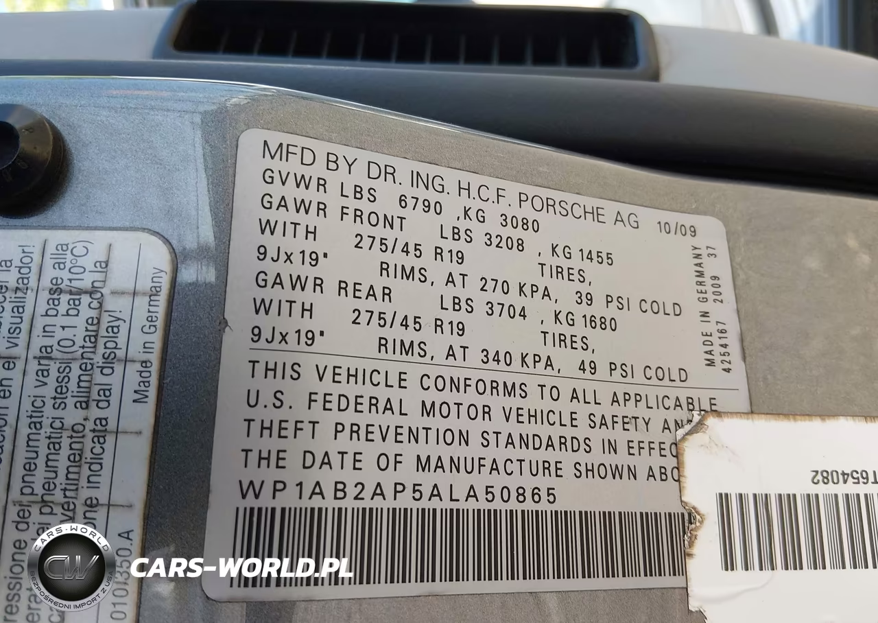 2010 Porsche Cayenne S VIN:WP1AB2AP5ALA50865 - 9