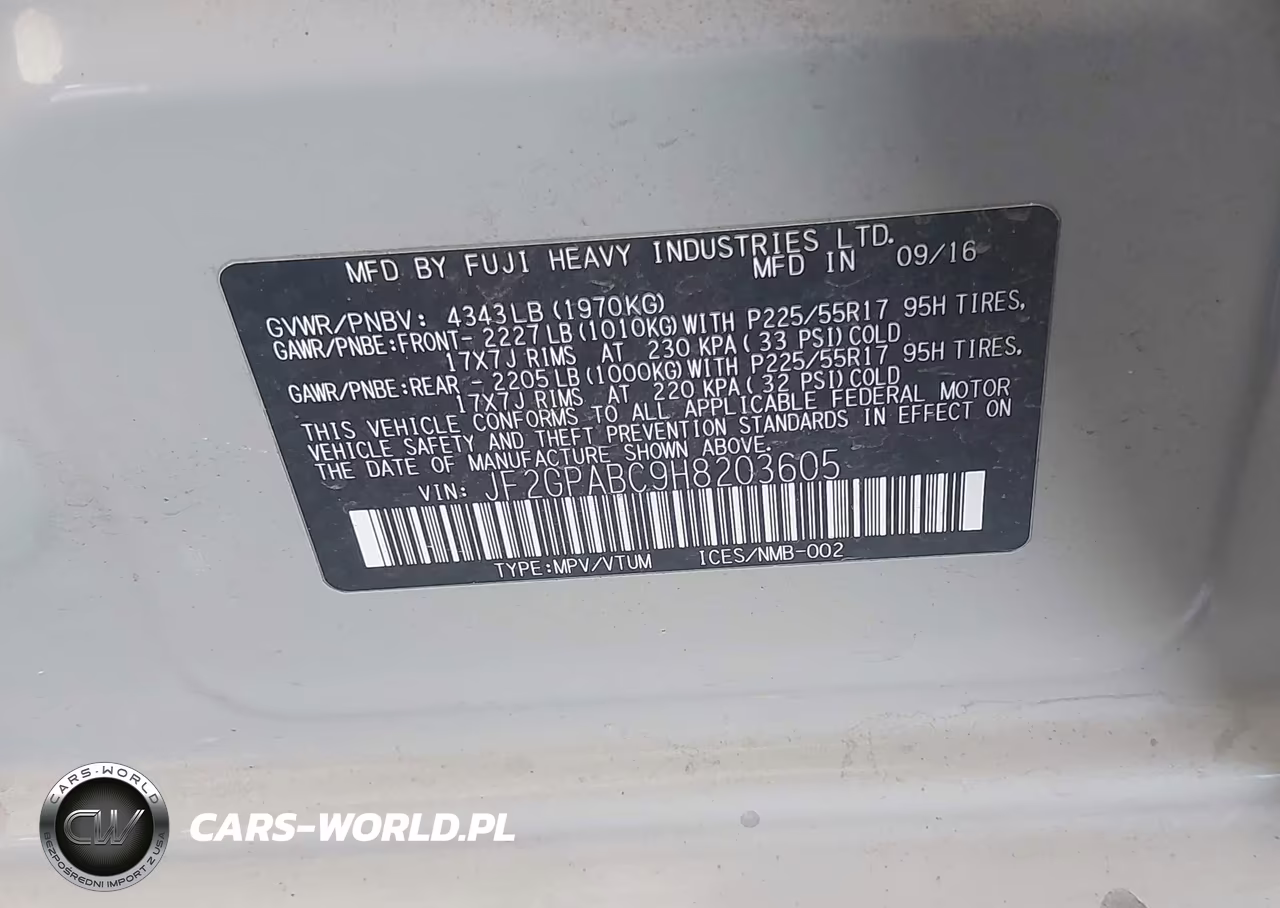 2017 Subaru Crosstrek 2.0I Premium VIN:JF2GPABC9H8203605 - 9