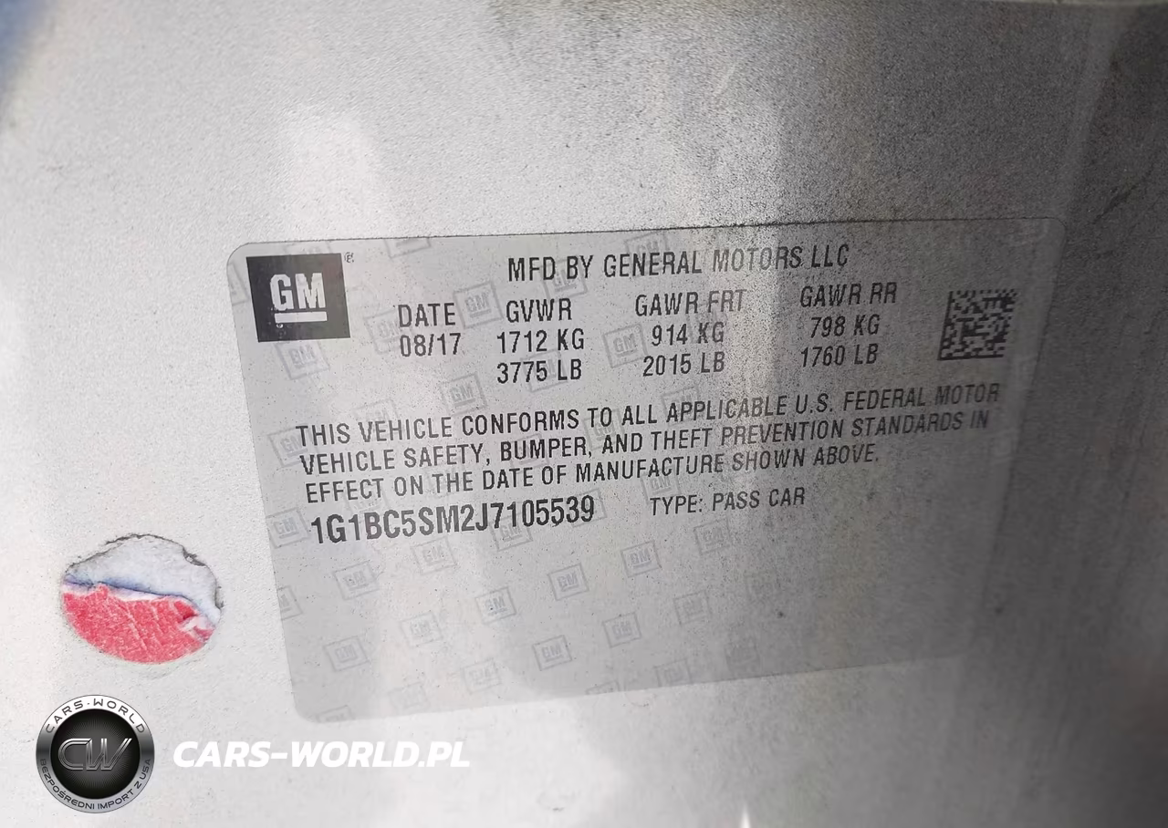 2018 Chevrolet Cruze Ls Auto VIN:1G1BC5SM2J7105539 - 9