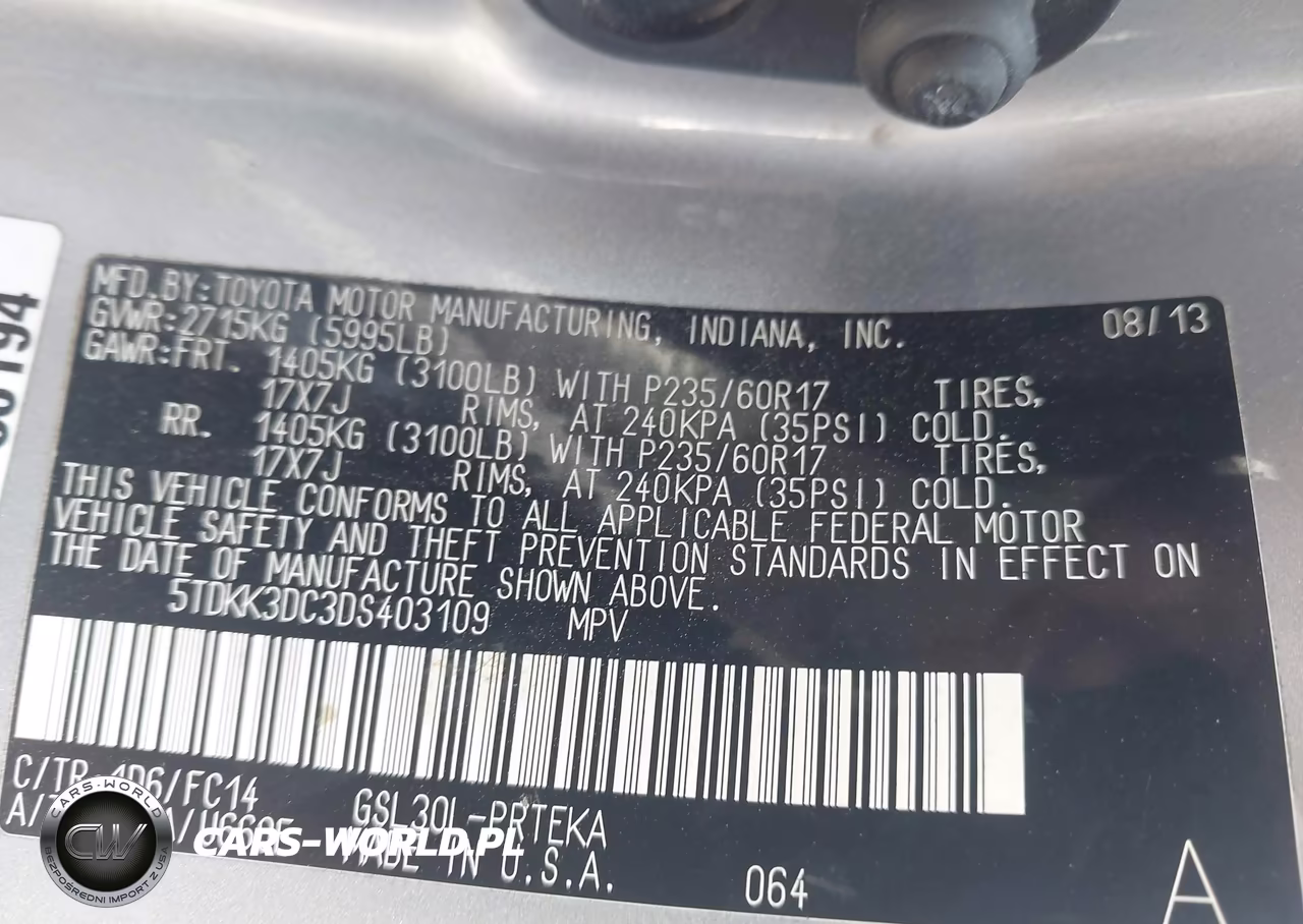 2013 Toyota Sienna Le V6 8 Passenger VIN:5TDKK3DC3DS403109 - 9