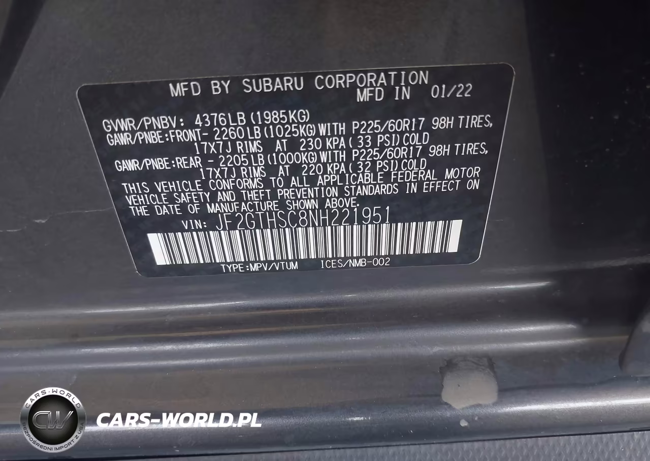 2022 Subaru Crosstrek Sport VIN:JF2GTHSC8NH221951 - 9