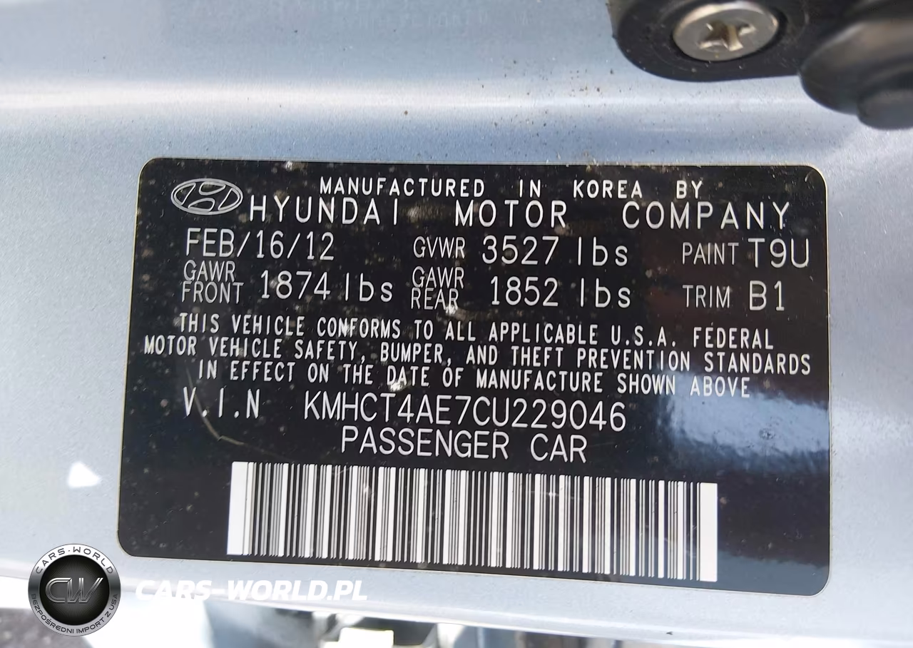 2012 Hyundai Accent Gls VIN:KMHCT4AE7CU229046 - 9