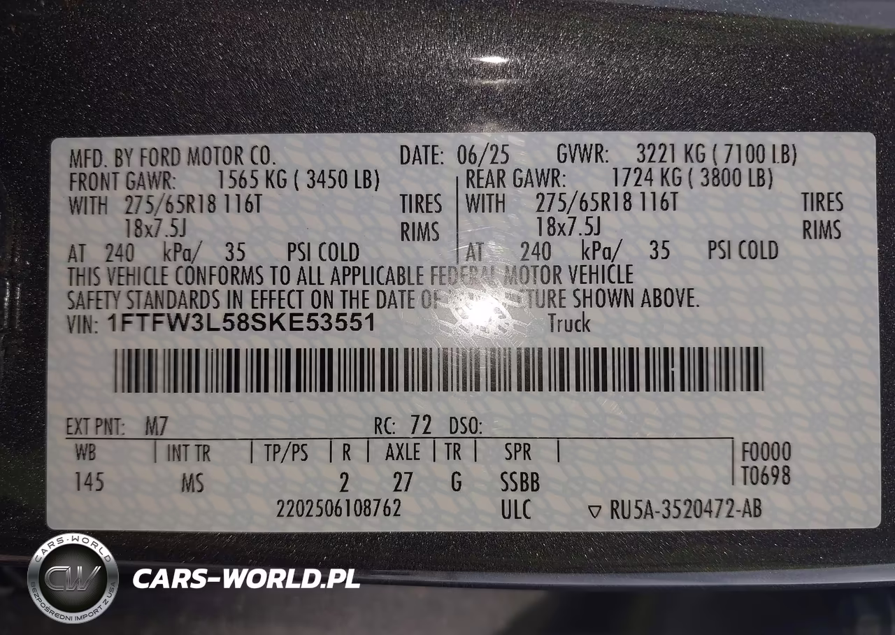 2025 Ford F-150 Xlt VIN:1FTFW3L58SKE53551 - 9