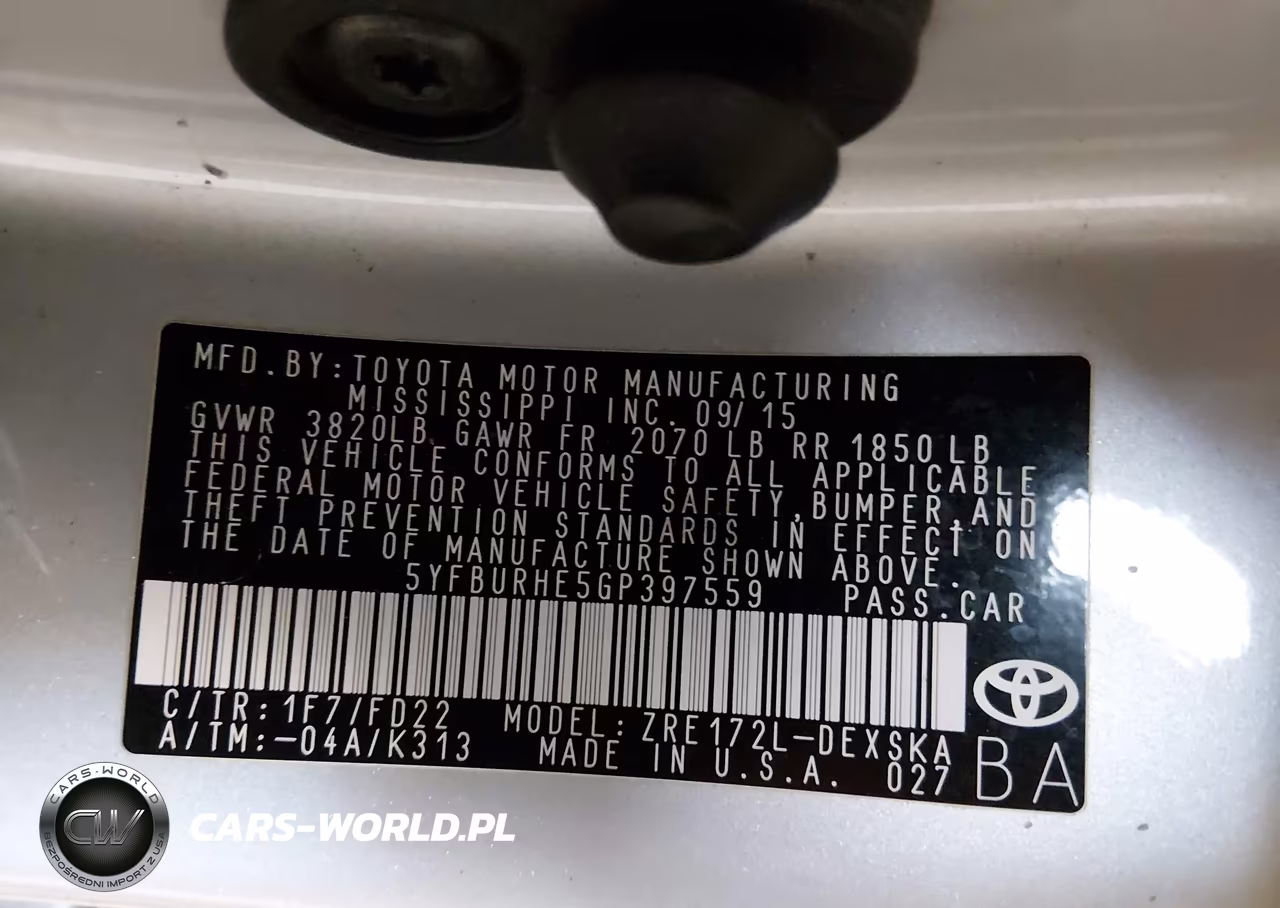 2016 Toyota Corolla S VIN:5YFBURHE5GP397559 - 9