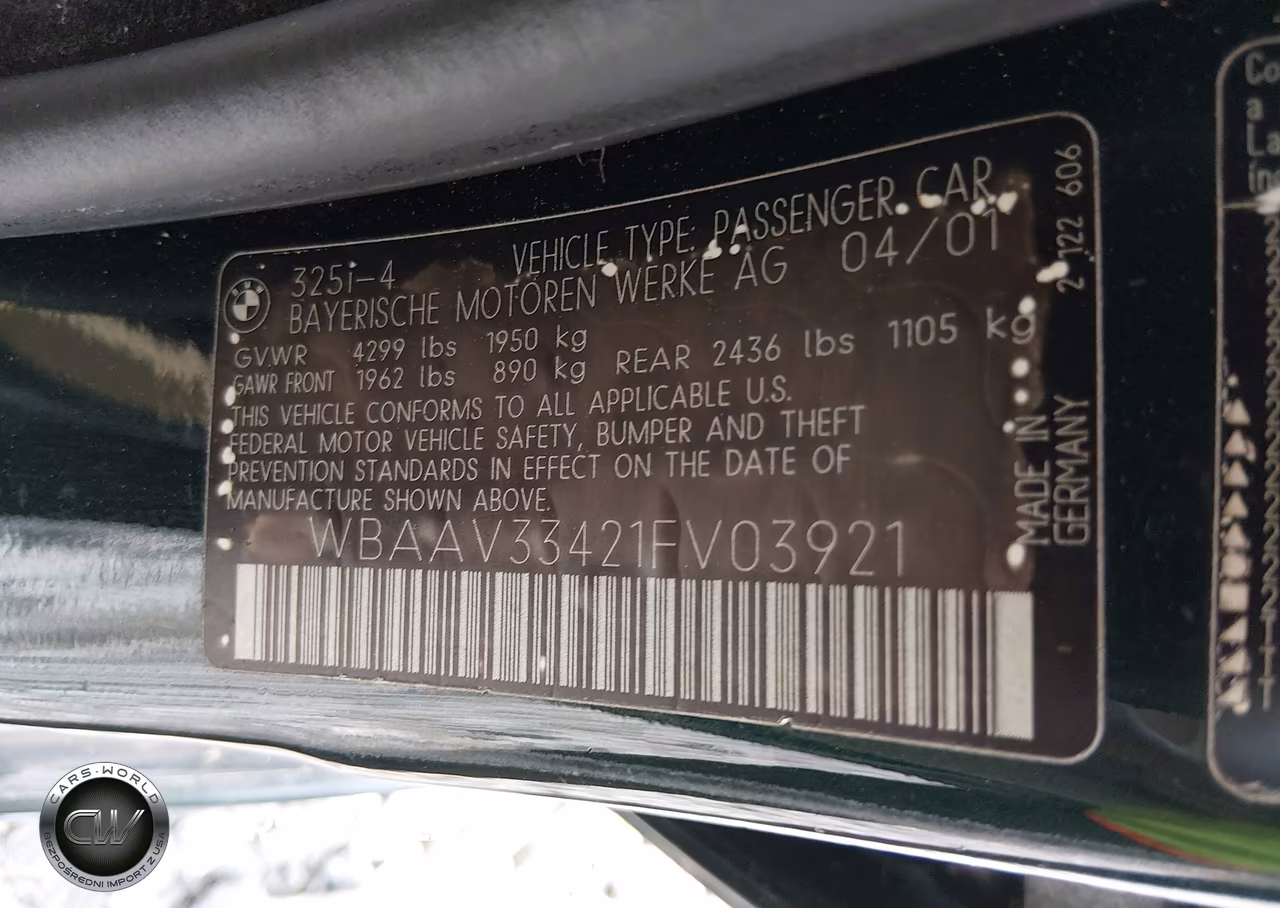 2001 BMW 325I VIN:WBAAV33421FV03921 - 9