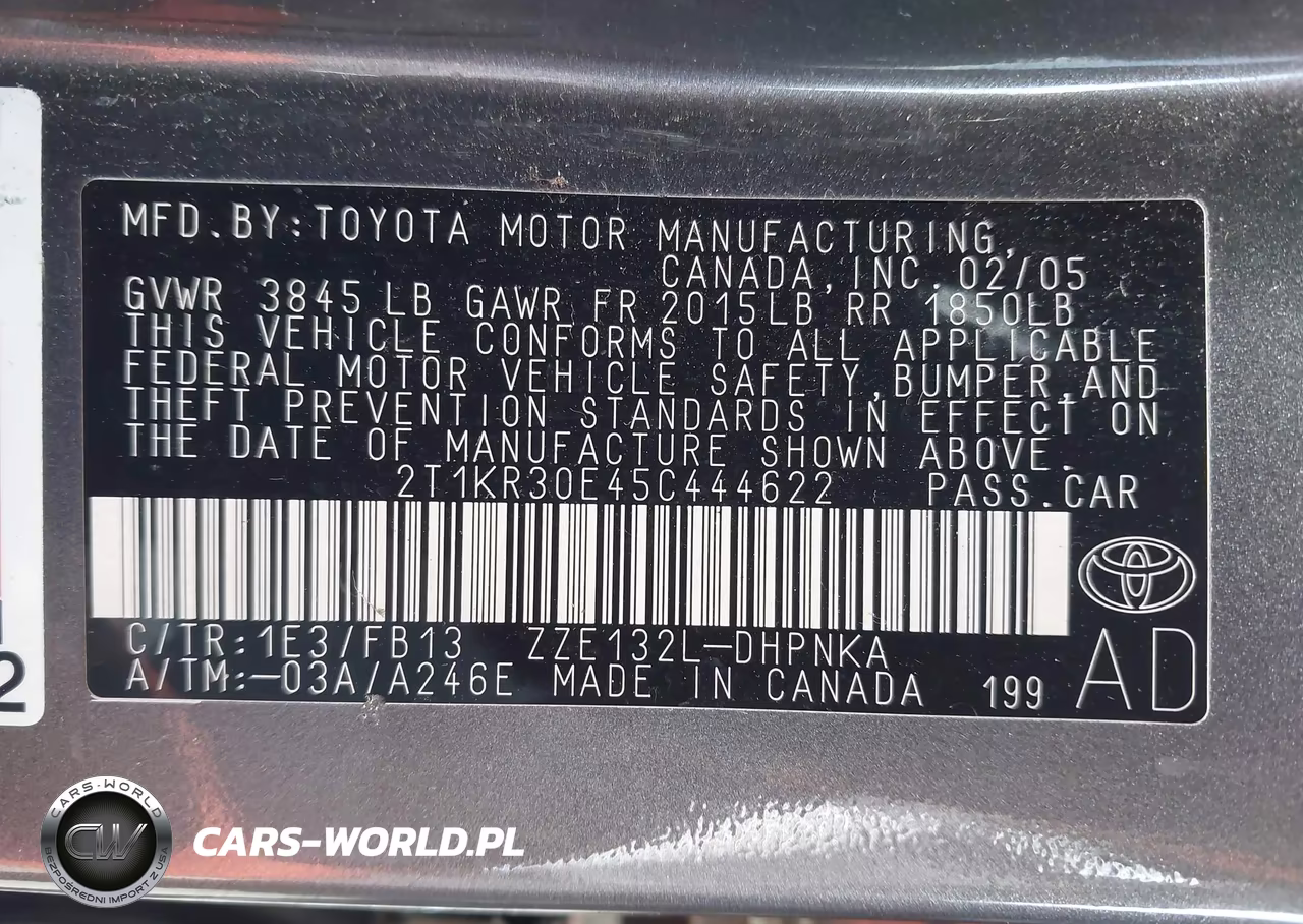 2005 Toyota Matrix Xr VIN:2T1KR30E45C444622 - 9