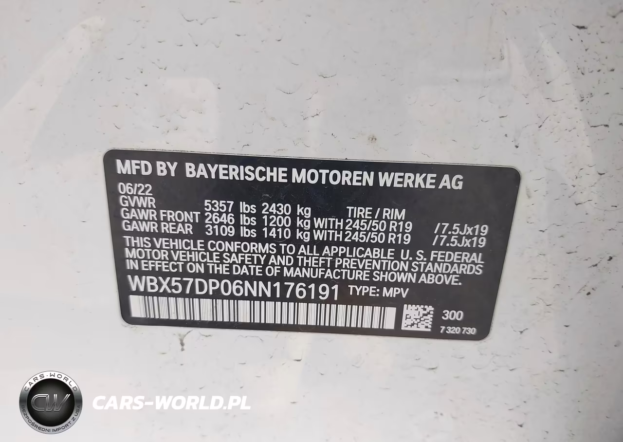 2022 BMW X3 xDrive30I VIN:WBX57DP06NN176191 - 9