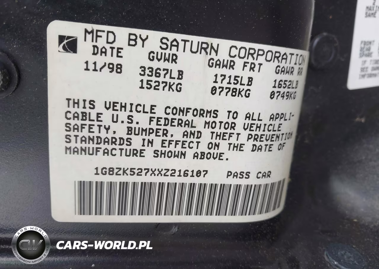 1999 Saturn Sl2 VIN:1G8ZK527XXZ216107 - 9