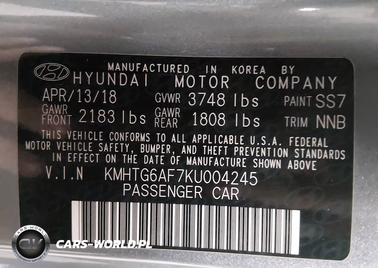 2019 Hyundai Veloster 2.0 Premium VIN:KMHTG6AF7KU004245 - 9