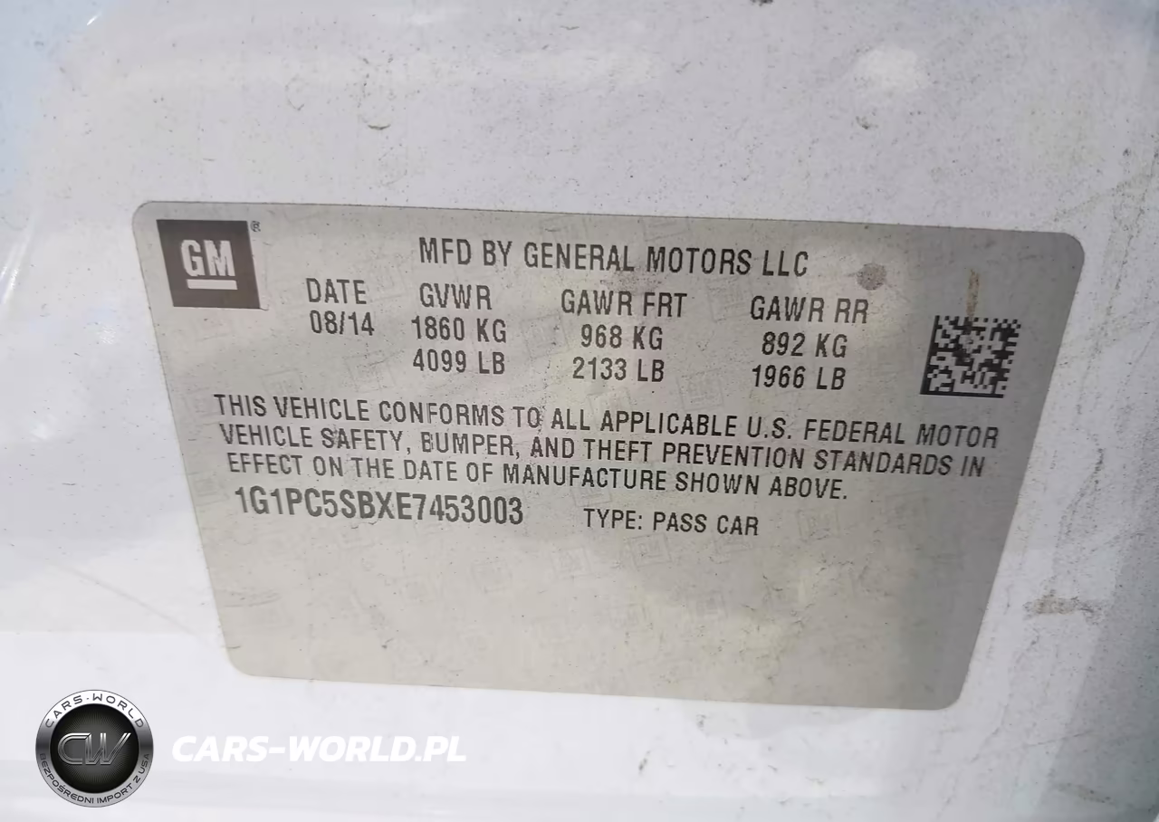 2014 Chevrolet Cruze 1Lt Auto VIN:1G1PC5SBXE7453003 - 9