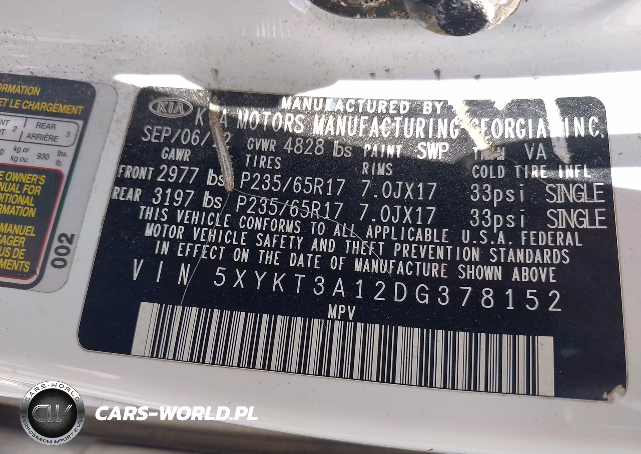2013 Kia Sorento Lx VIN:5XYKT3A12DG378152 - 9