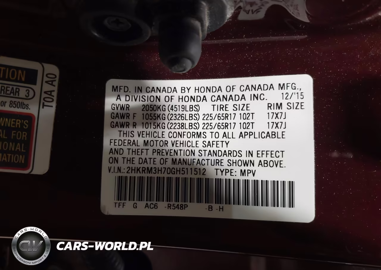 2016 Honda Cr-V Ex-L VIN:2HKRM3H70GH511512 - 9