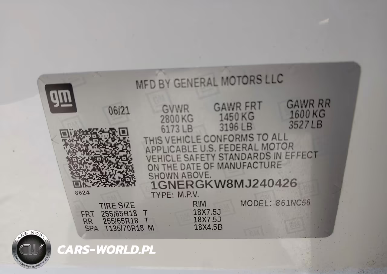2021 Chevrolet Traverse Fwd Lt Cloth VIN:1GNERGKW8MJ240426 - 9