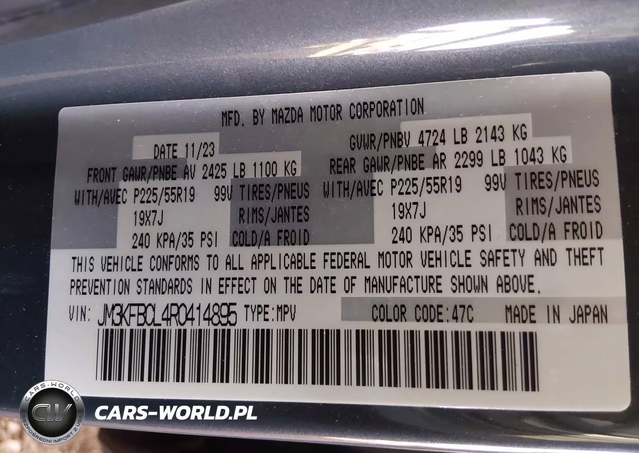 2024 Mazda Cx-5 2.5 S Carbon Edition VIN:JM3KFBCL4R0414895 - 9