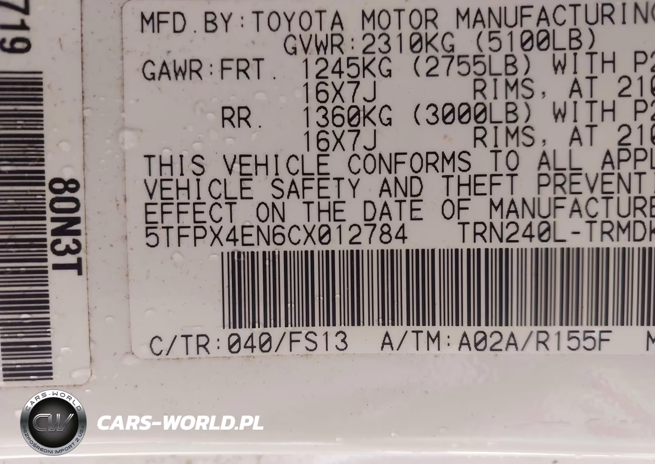 2012 Toyota Tacoma VIN:5TFPX4EN6CX012784 - 9