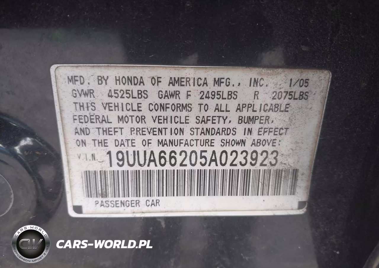 2005 Acura Tl VIN:19UUA66205A023923 - 9