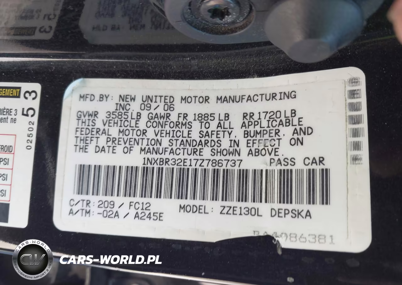 2007 Toyota Corolla S VIN:1NXBR32E17Z786737 - 9