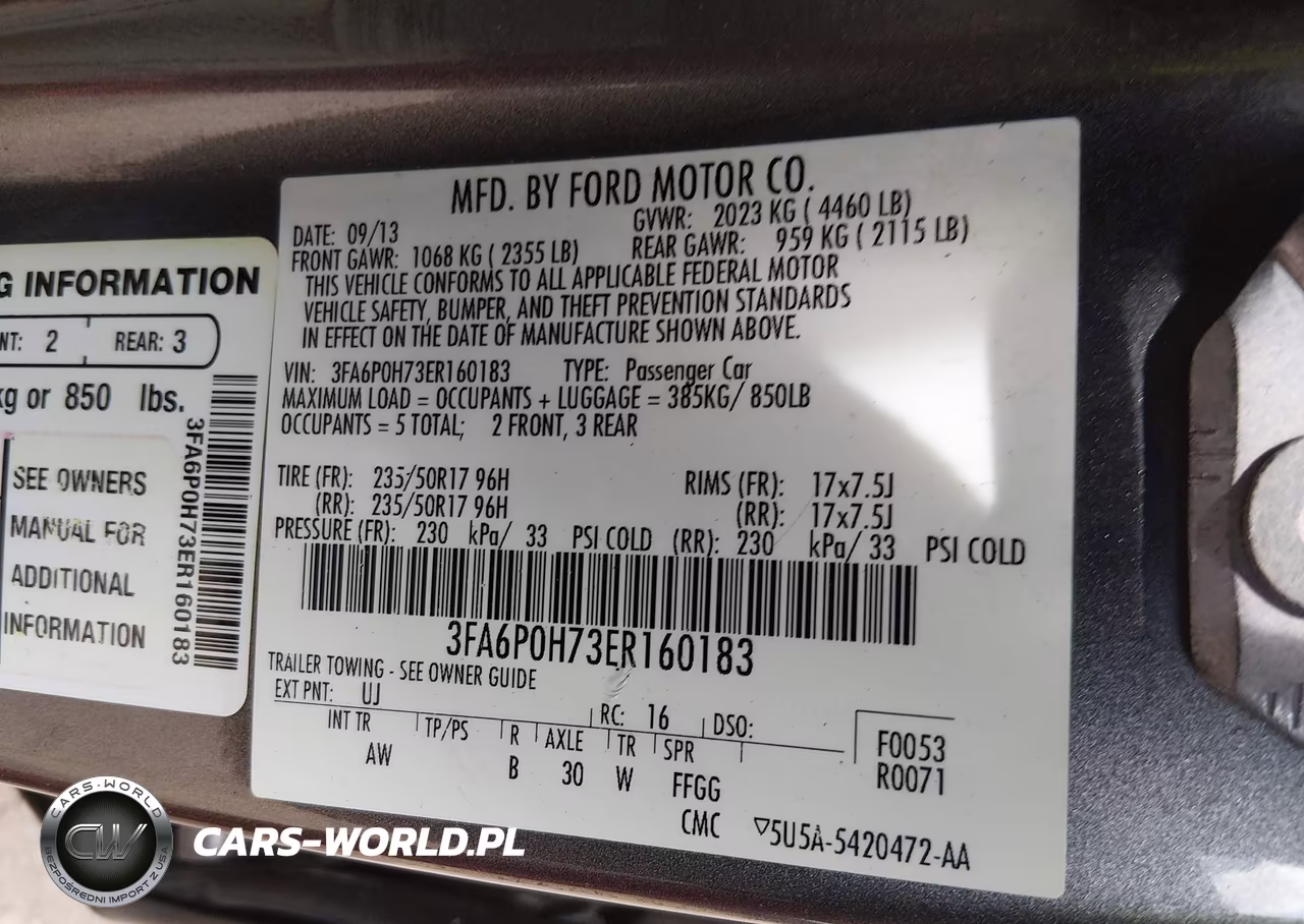 2014 Ford Fusion Se VIN:3FA6P0H73ER160183 - 9