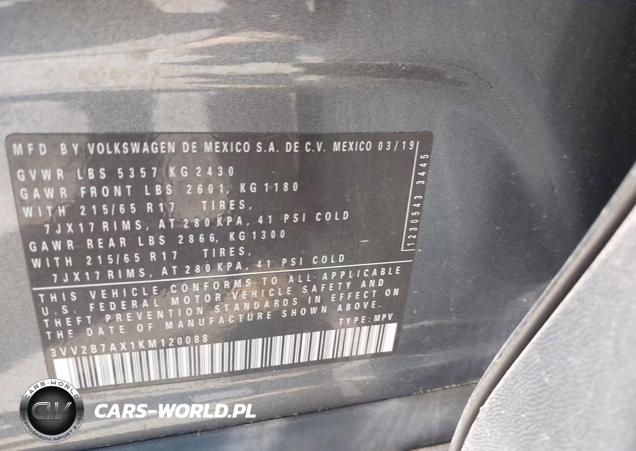 2019 Volkswagen Tiguan 2.0T Se-2.0T Sel-2.0T Sel R-Line-2.0T Sel R-Line Black VIN:3VV2B7AX1KM120088 - 9