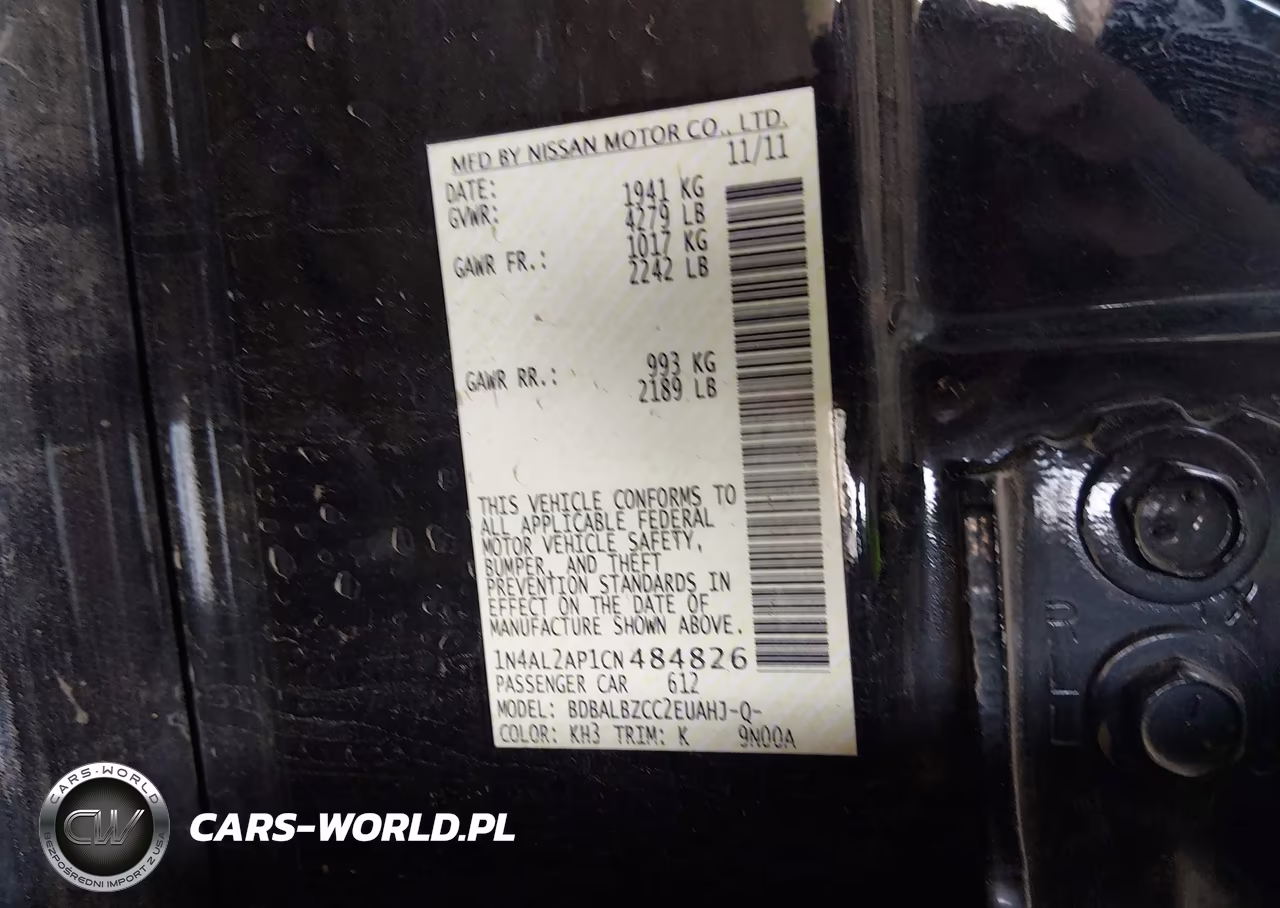 2012 Nissan Altima 2.5 S VIN:1N4AL2AP1CN484826 - 9