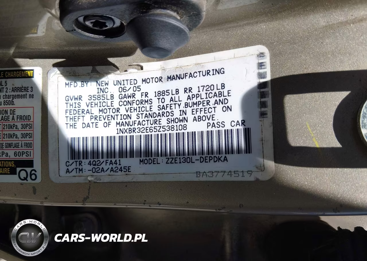 2005 Toyota Corolla Ce VIN:1NXBR32E65Z538108 - 9