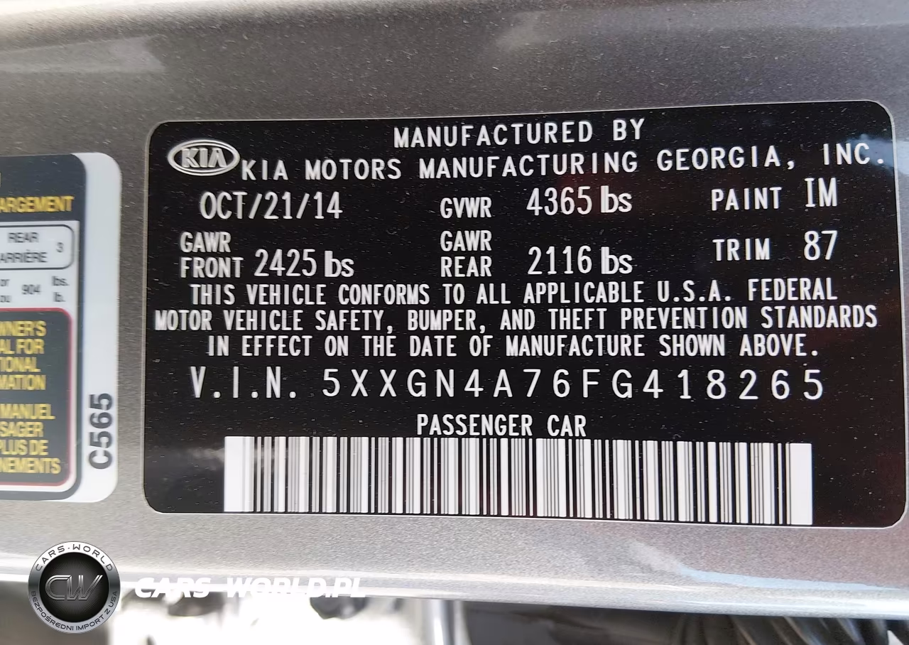 2015 Kia Optima Ex VIN:5XXGN4A76FG418265 - 9