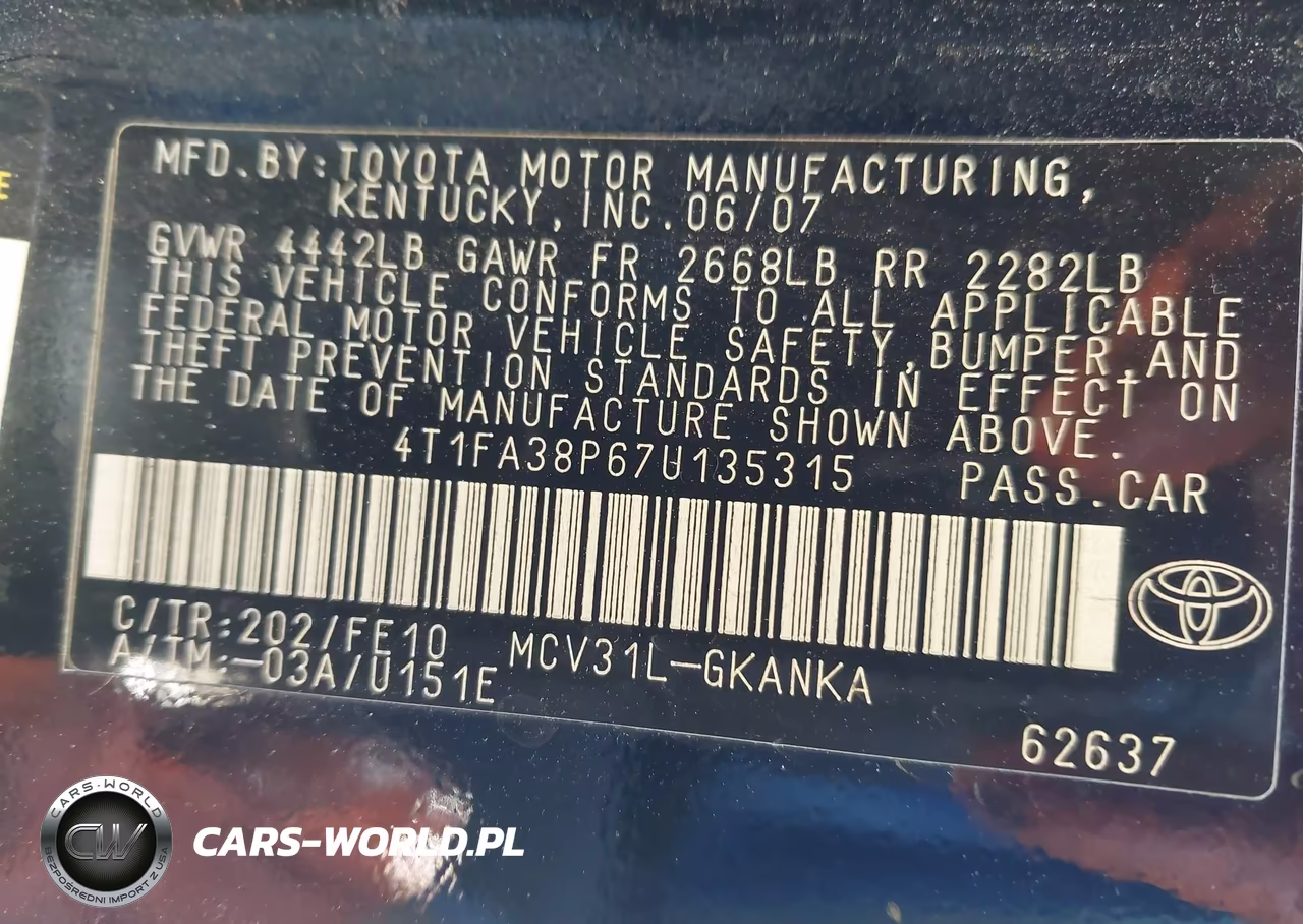 2007 Toyota Camry Solara Se VIN:4T1FA38P67U135315 - 9