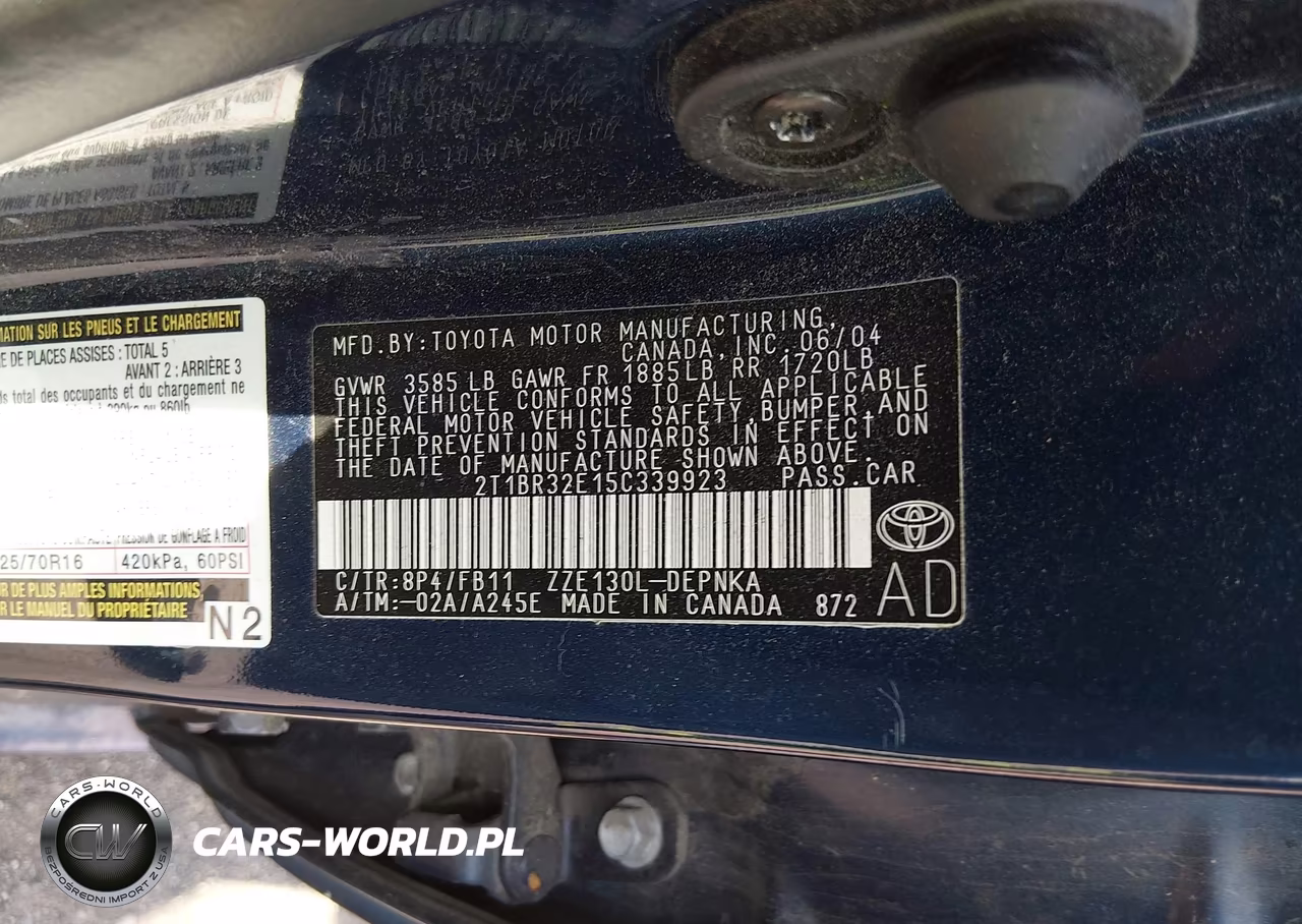 2005 Toyota Corolla Le VIN:2T1BR32E15C339923 - 9