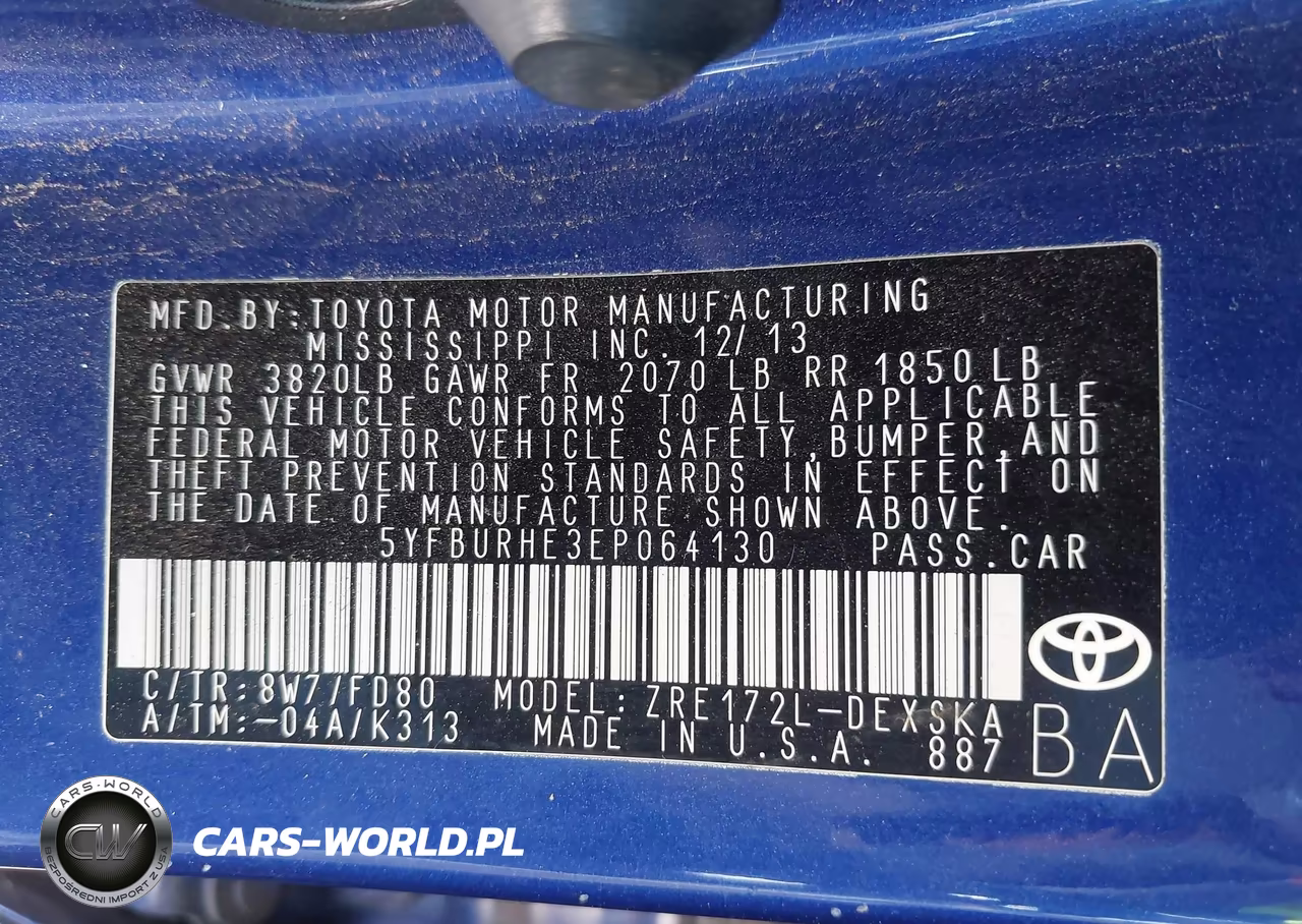 2014 Toyota Corolla S Plus VIN:5YFBURHE3EP064130 - 9
