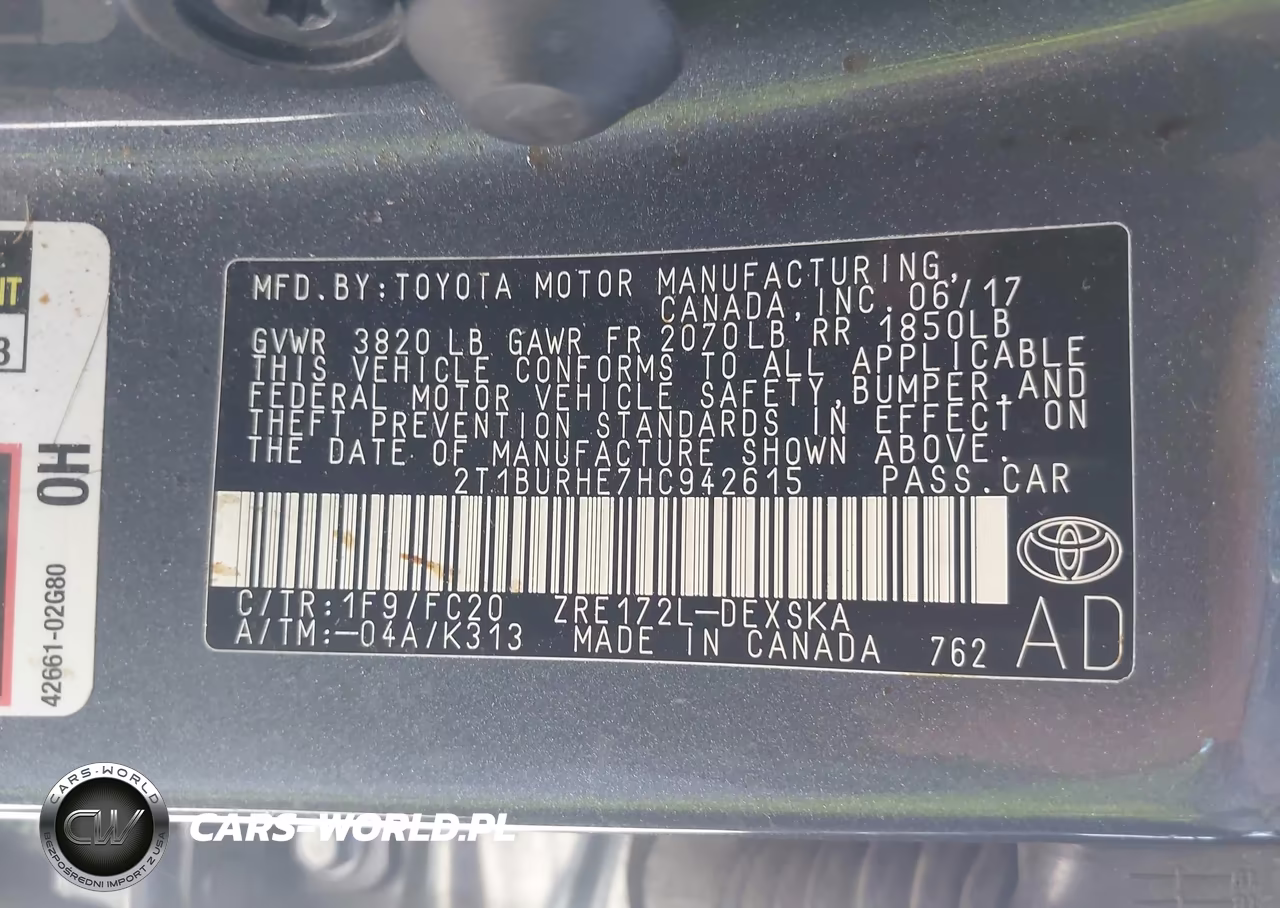 2017 Toyota Corolla Se VIN:2T1BURHE7HC942615 - 9