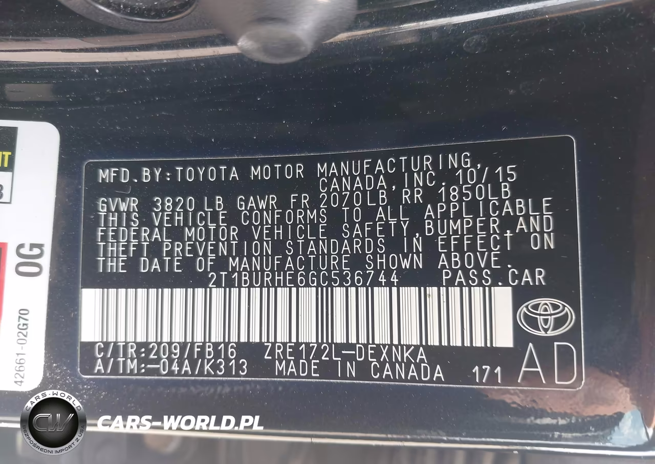 2016 Toyota Corolla Le Plus VIN:2T1BURHE6GC536744 - 9