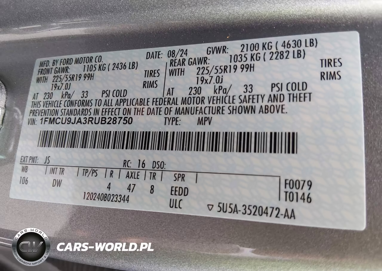 2024 Ford Escape Platinum VIN:1FMCU9JA3RUB28750 - 9
