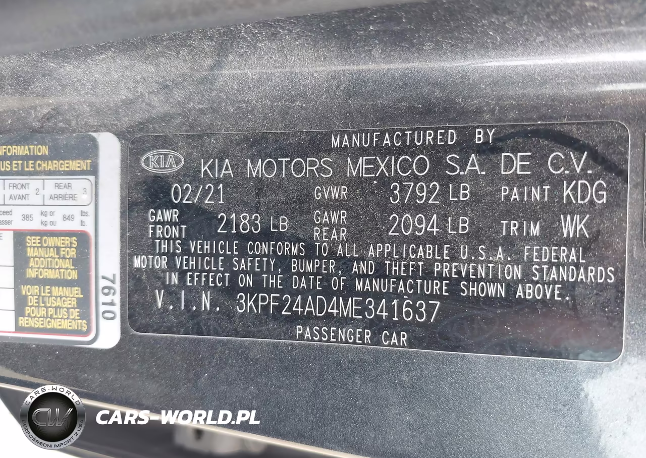 2021 Kia Forte Lxs VIN:3KPF24AD4ME341637 - 9